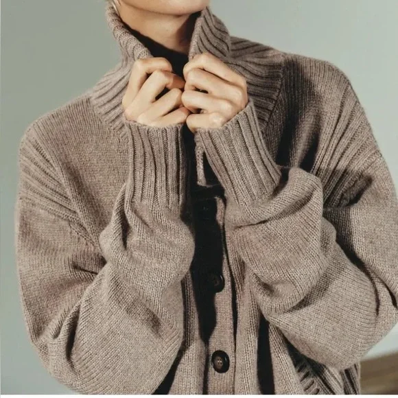 ZARA RIB TRIM CARDIGAN - Picture 2 of 9